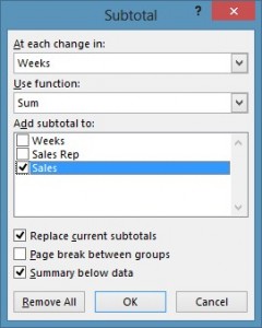 Excel Horizontal