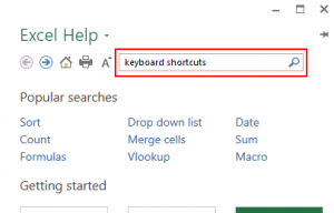 microsoft excel tips- keyboard shortcuts