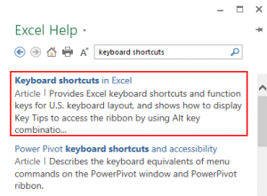 microsoft excel tips- keyboard shortcuts